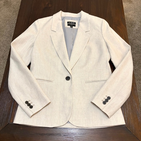 J. Crew Parke Blazer Stretch Linen Blend Jacket Flax Beige - Picture 11 of 16